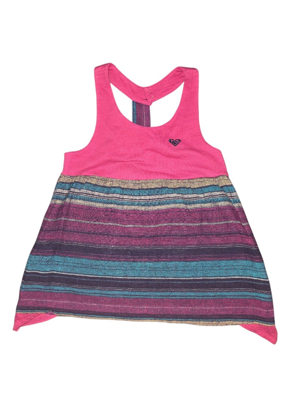 ROXY GIRL Striped Pink Tank Top